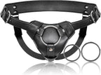 Strap On Dildo Harness Adult Sex Toys for Women Men Pegging Dildo, Adjustable Waist and Thigh Soft Nylon Vegan Leather Belt with 2 Size Metal O-Rings for Lesbian Gay Couple Vaginal Anal Play (Black)