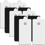 10-Pack TENS Unit Replacement Pads, Rectangular Snap TENS Electrode Pads with self-Adhesion for 50 Times, AVCOO Latex-Free 1.8"X3.8" TENS Pads Compatible with TENS EMS Devices Use 3.5mm Button Leads