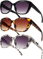 LADEESSE 3 Pack Bifocal Sunglasses For Women Stylish Reading Sun glasses for Women