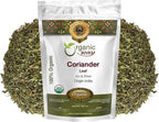 Organic Way Coriander Leaves (Cilantro Leaves) cut and sifted | Non GMO - Packed In Resealable Bag | Sustainable - All Natural - Not Irradiated | Origin India (8 oz - 1/2 lbs)
