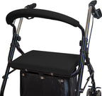 Rollator Walker Seat & Backrest Rollbar Covers Set - Adjustable Patterns Walker Cover Accessories (Black)