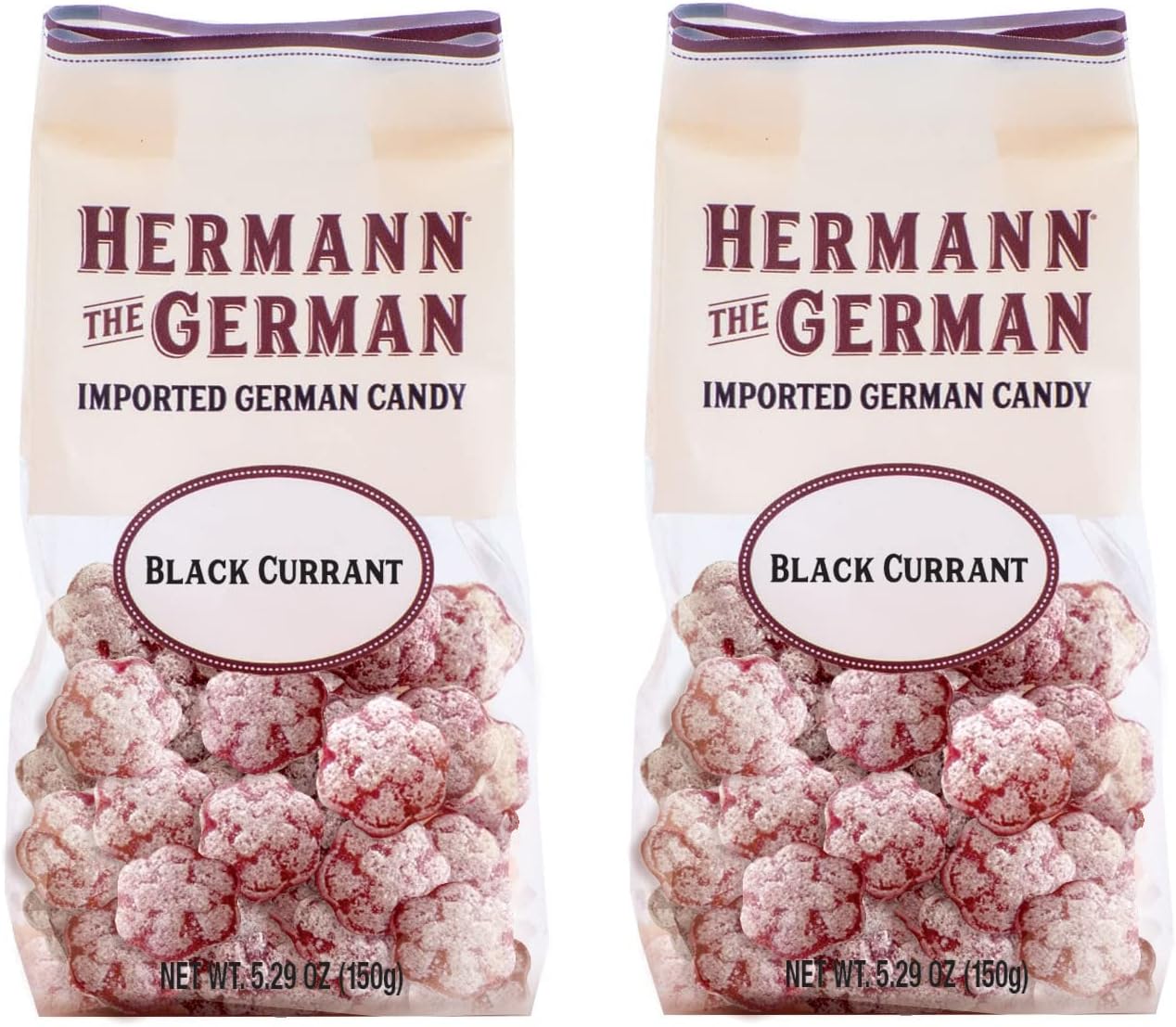 Hermann the German Hard Candy - Imported - Pack of 2 (Black Currant), 1 Count (Pack of 2)