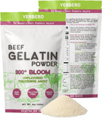 Yerbero - Premium Unflavored 300° Bloom Beef Gelatin Powder 8oz (226g) | Thickening Agent | Grenetina en Polvo Sin Sabor | Swiftly Solidifies, Stabilizes, and Enhances for Culinary & Baking Endeavors.