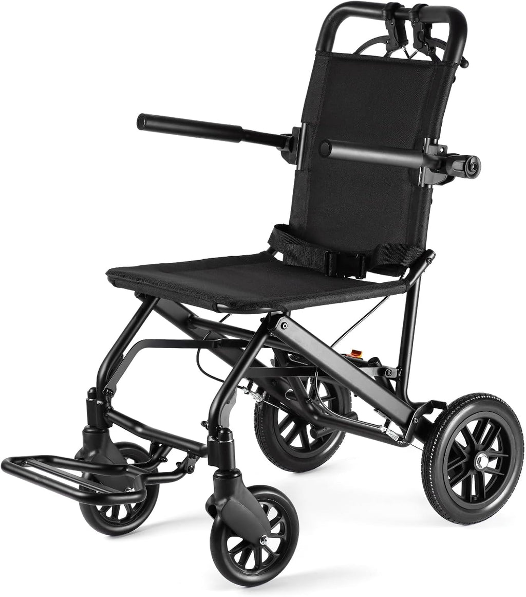 Z15 Wheelchairs for Adults & Children, 18.9lbs Transport Wheelchair Lightweight Foldable with Locking Hand Brakes and Explosion-Proof Tires, Portable Travel Wheel Chair Supports 220 lbs
