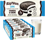 Rip Van LEOs - Cookies and Cream Sandwich Cookies - Low Sugar Snack Cookies - Low Carb Snack - Diabetic Snacks - 40 Low Sugar Cookies (10 Packs of 1.69oz)