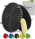 2-Pack Car Wash Bucket Insert (10.4") & Premium Synthetic Wool Wash Mitt Kit - Heavy Duty Grit Trap, Dirt Separator & Scratch-Free Filter, Fits Standard 3-5 & 6 Gallon Buckets (Black Kit)