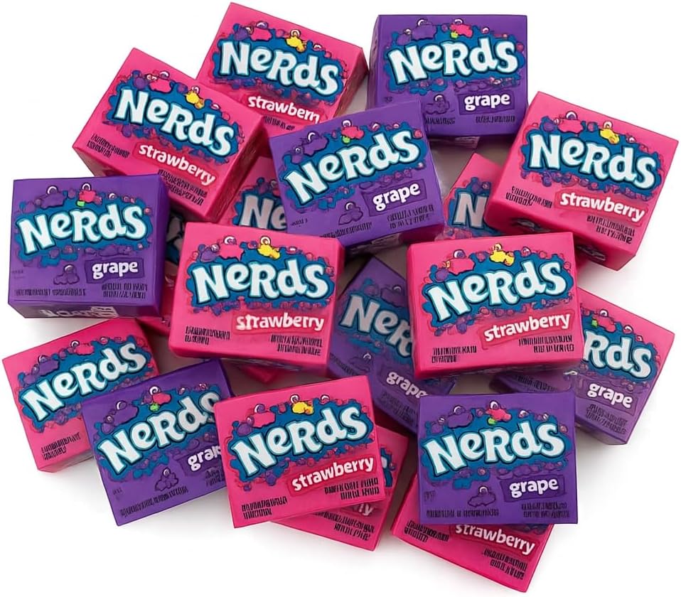 Wonka Nerds Gummy Clusters - Grape & Strawberry - 1 lbs Individually Mini Candy Boxes - Valentines & Easter Treat Pack - Classic & Delicious Gummy Candy for Movie Nights, Birthdays, Pantry