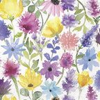 Boston International IHR 3-Ply Paper Napkins, 20-Count Lunch Size, Summer Floral Cream