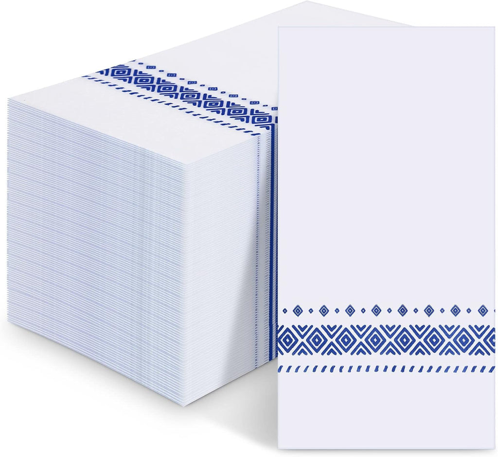 Spiareal 200 Pack Disposable Paper Napkins, 17"x 12"bathroom Paper Towels for Guest, Soft Dinner Napkins Absorbent Decorative for Kitchen Wedding Christmas Birthday Parties or Events Supply(Blue)