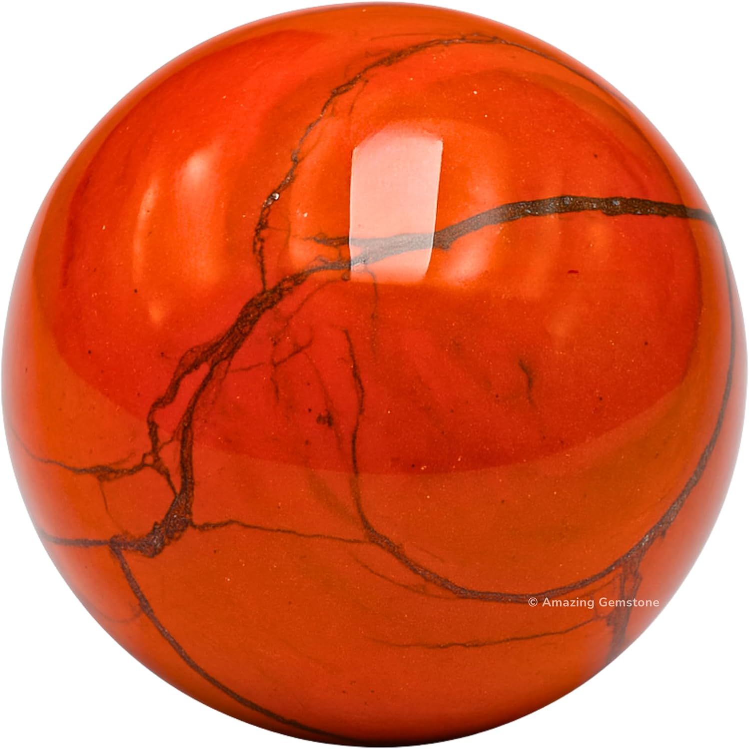 Amazing Gemstone Red Jasper Crystal Ball - 1 Inches Crystal Sphere Meditation Balls for Witchcraft and Decorative Balls - Crystals and Healing Stones Beginners Gift (Pack of 1)