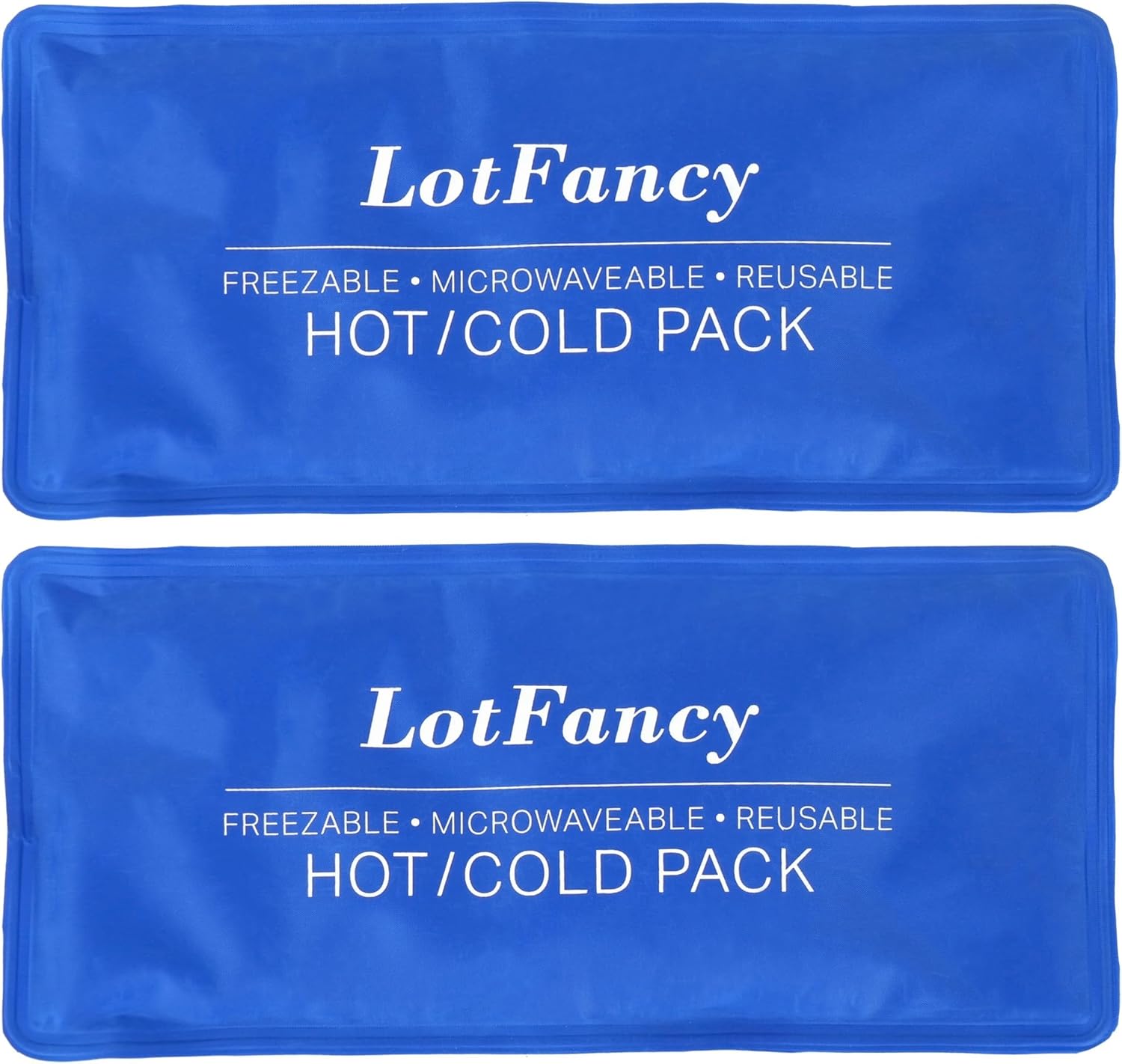 LotFancy Ice Pack for Injuries, Pack of 2, Reusable Hot Cold Pack for Therapy, Cooling or Heating Pad for First Aid, Back Shoulder Neck Head Feet Pain Relief, 11 x 5 Inches