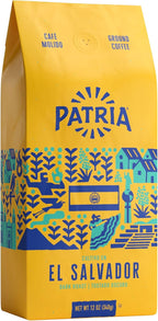 Patria El Salvador Dark Roast Ground Coffee, 12oz Bag (Pack of 1)