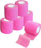 6 Pack 2" x 5 Yards Self Adherent Wrap Bulk Breathable Self Adhesive Vet Tape for Pets, Stretchy Sports Cohesive Bandage Wrap for Athletic, Wrist and Ankle(Pink)