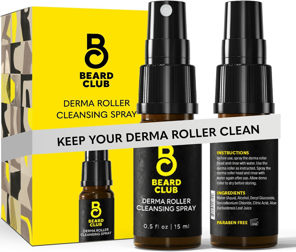 The Beard Club Derma Roller Cleansing Spray - Clean and Prolong Derma Roller Life - 0.5oz
