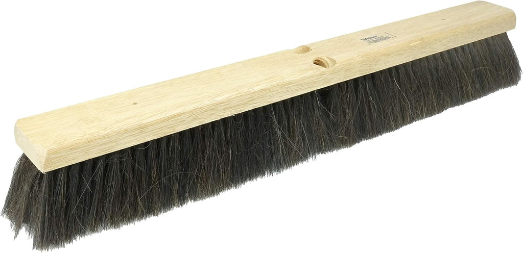 Weiler 42001 18" Block Size, Black Horsehair Fill, Fine Sweep Floor Brush, Natural