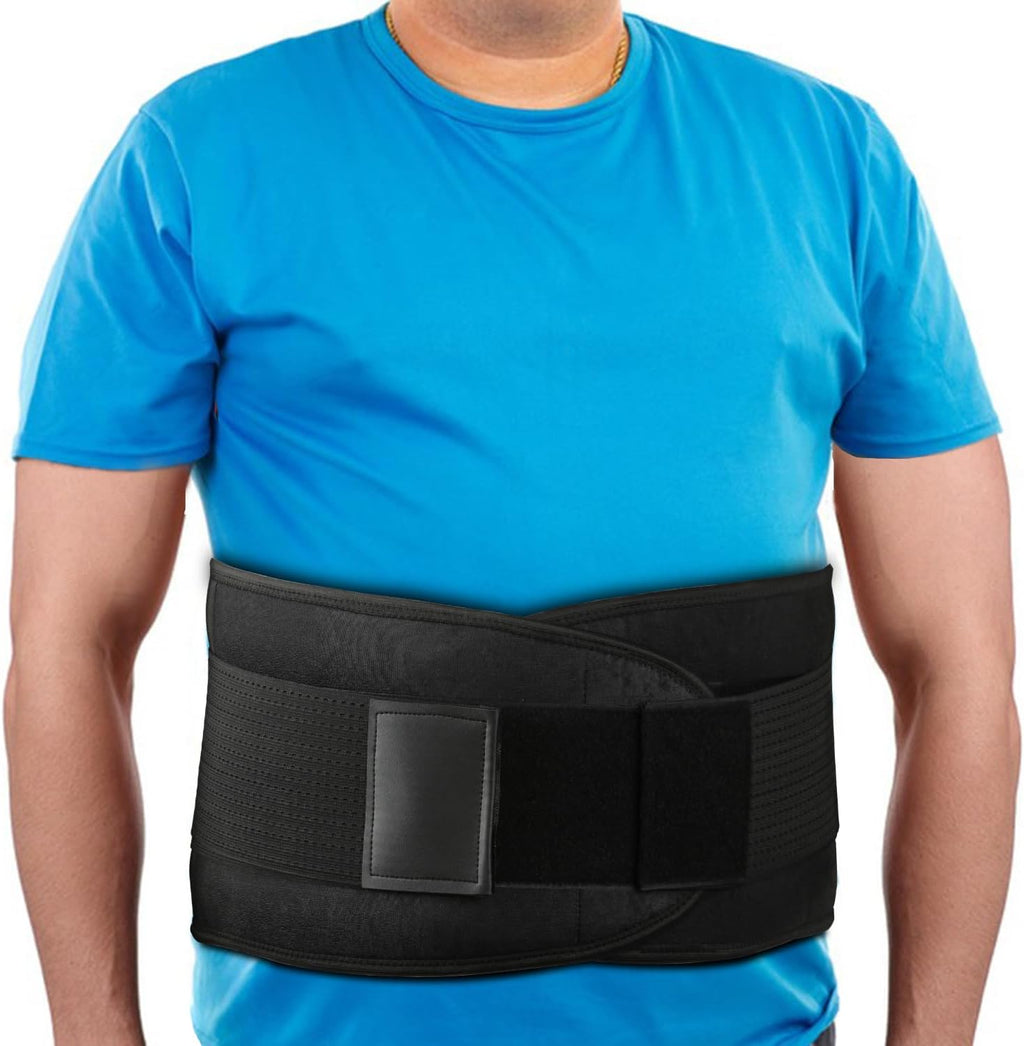 Back Brace Lumbar Back Support Belt for Lower Back Pain Relief - Waist Trainer Belt for Men and Women - Lower Back Brace for Sciatica, Herniated Disc, Plus Size Lumbar Support Belt (6XL(65-76 Inch), Black)