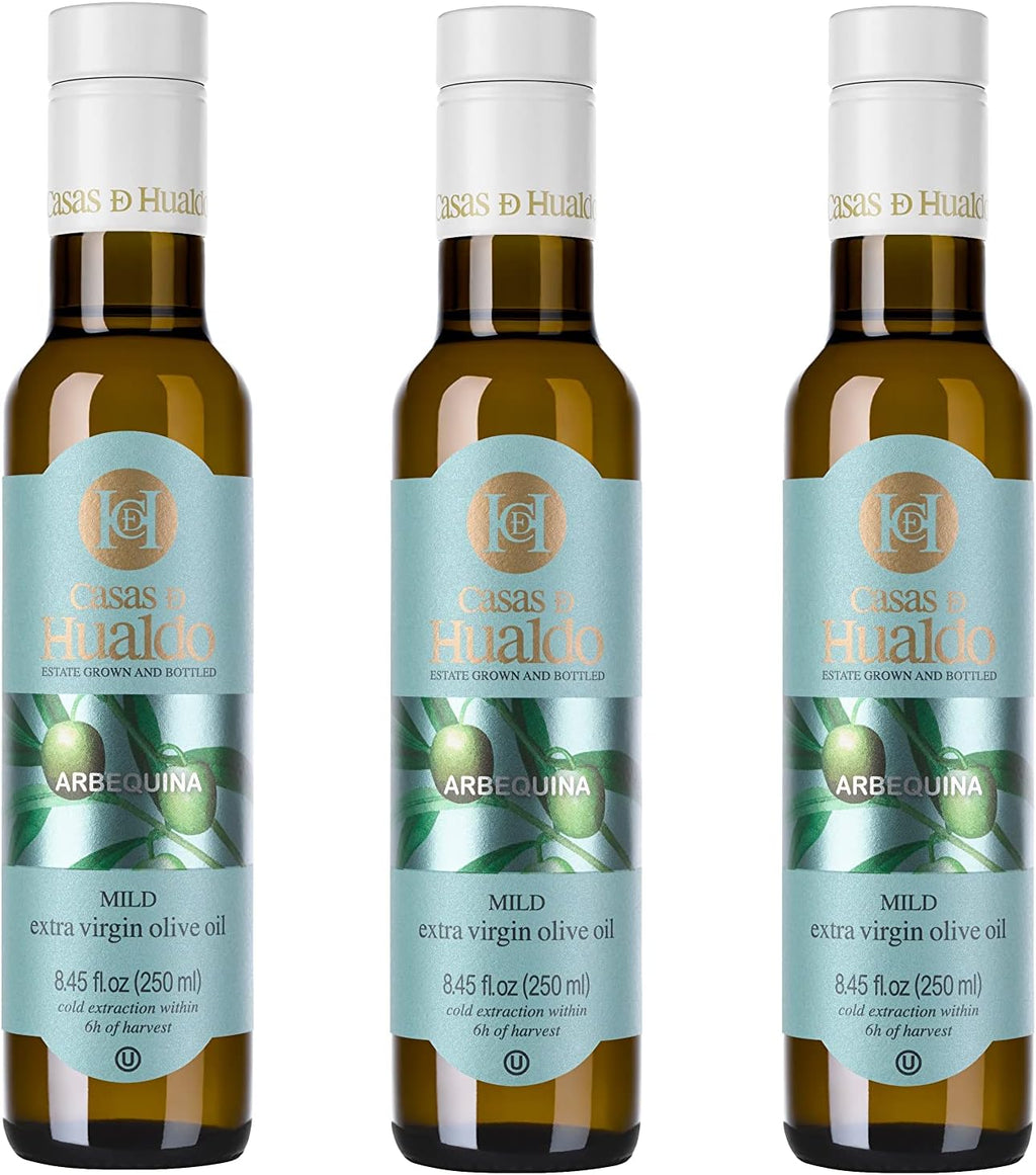 Casas De Hualdo, Arbequina, Extra Virgin Olive Oil, Imported From Spain (250 ML Pack of 3)