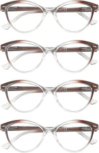 HEEYYOK Women Reading Glasses 4 Pack 1.25 Cateye Readers Glasses Reading Comfort Spring Hinge(4 Pack Color-C4, 1.25, x)