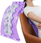 Lumbar Traction Device - Adjustable Spine Support Board, 4 Height Options, Massager, Curved Stretch Pad | Back Alignment Tool, Neck Relaxer, Daily Training Accessory, Office Desk