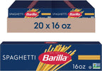 Barilla Spaghetti Pasta, 16 oz. Box (Pack of 20) - Non-GMO, Made with Durum Wheat Semolina - Kosher Certified