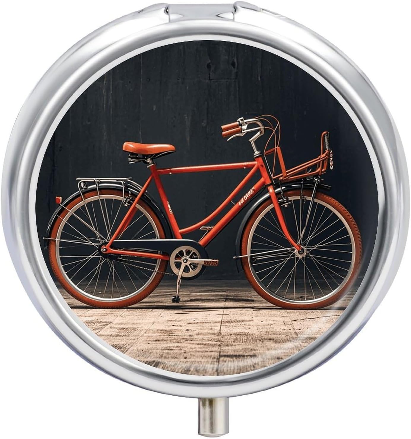 Bike Pill Box 3 Compartments Portable Travel Pill Case Mini Medicine Organizer for Pocket Purse Metal Waterproof Medicine Container Holder Vitamin Fish Oil