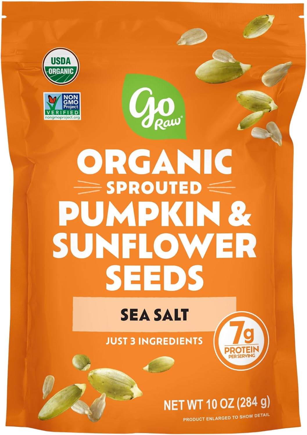 Go Raw Organic Sprouted Pumpkin & Sunflower Seeds, 10 oz, Sea Salted, Keto, Kosher, Superfood