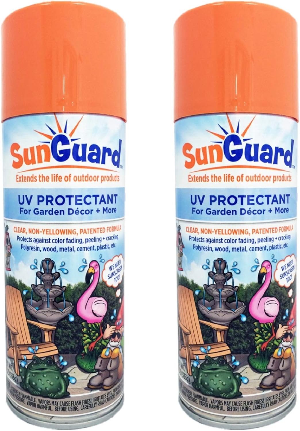 SUNGUARD UV Protectant Spray for Outdoor Decor, Furniture & More (2-Pack) Prevents Fading Peeling and Cracking