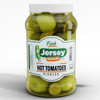 Jersey Pickles - Hot Pickled Tomatoes (Gallon) – Pickled Vegetable – Handcrafted Gourmet Topping for Sandwiches, Charcuterie & More