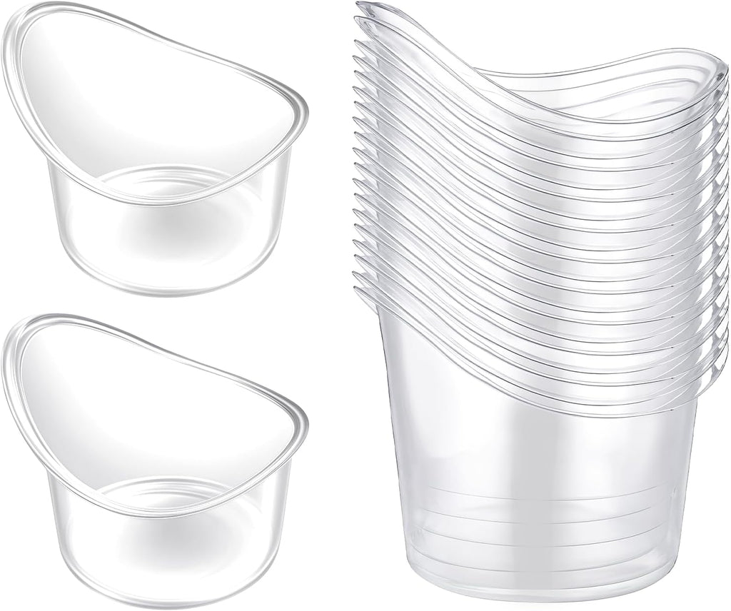 20Pcs Eye Wash Cup Eye Care Tool Rinse and Flush Kit Disposable Portable Plastic Measuring Cup for Quick Effective Soothing Tired Eyes for Travel Cleaning, 5ml