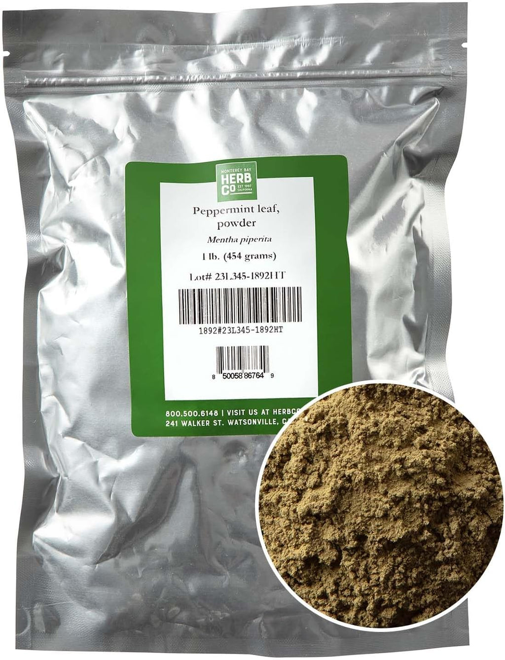 Peppermint Leaf Powder, by Herb Co, for Soaps & Lotions, Add to Products for Flavor and Scent, Infuse Oils, 1/4 lb
