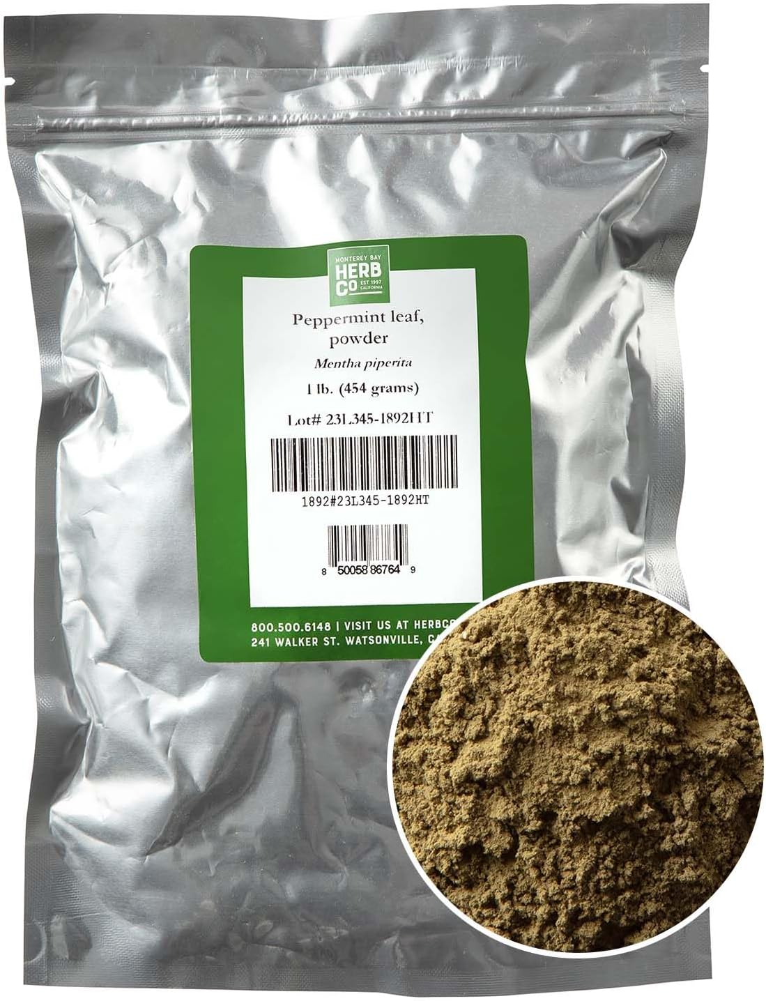 Peppermint Leaf Powder, by Herb Co, for Soaps & Lotions, Add to Products for Flavor and Scent, Infuse Oils, 1/4 lb