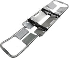 LINE2design-USA- Foldable Aluminum Scoop Stretcher - EMS Portable Stretcher with Adjustable Length, Patient Transport Medical Stretcher with Breakaway Hinge Mechanism - 350.5 Lb Load Capacity, Silver