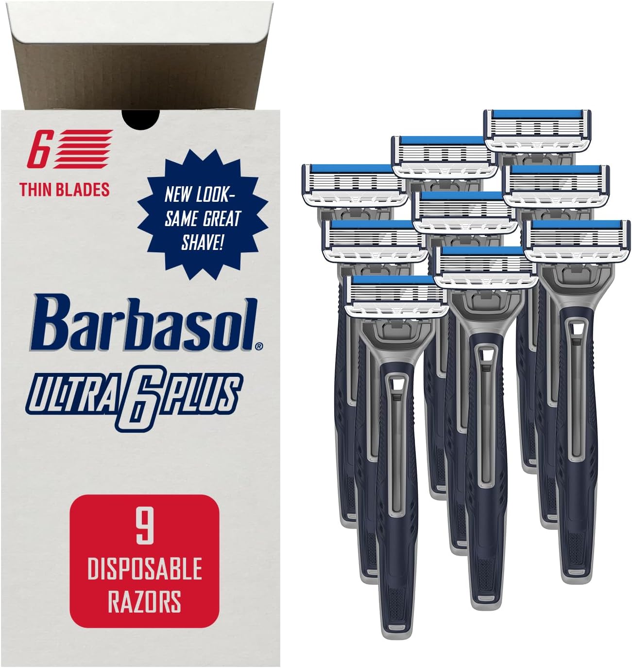 Barbasol Ultra 6 Plus Premium Disposable Razor Value Pack Bundle (3 Packs/9 Total Razors)