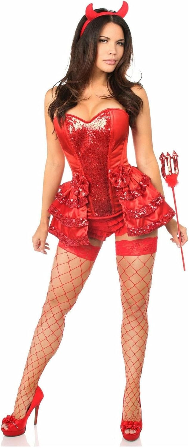 Daisy corsets womens Top Drawer Plus Size 5 Pc Red Hot Devil Costume