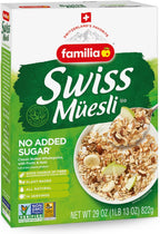 Familia Swiss Muesli Cereal, 0g Added Sugar, Energy-Packed Cereal with Raisins, Hazelnuts and Almonds, 29 Ounce Box (Pack of 1)
