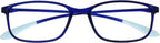 OPULIZE ICE Reading glasses for Women Men,Scratch Resistant Rectangular frame with Spring Hinges, Crystal Dark Blue With Light Blue Tips +2 (Pack of 1)