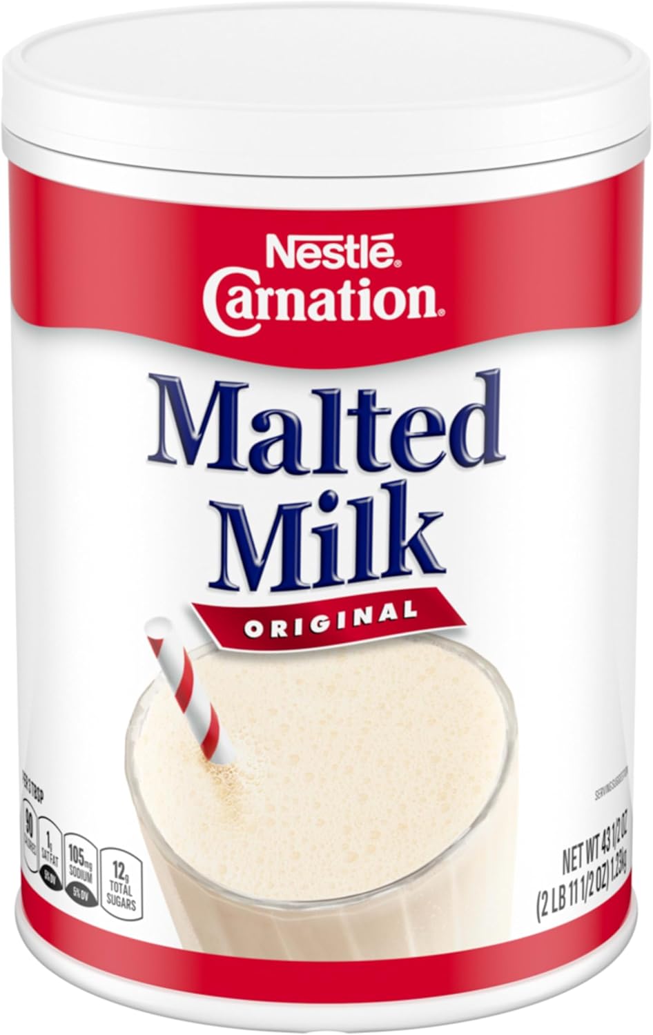 Carnation Malted Milk, Dry Shelf Stable Malted Milk, Great for Baking, Shakes, Sundaes, 2.72 lb Can