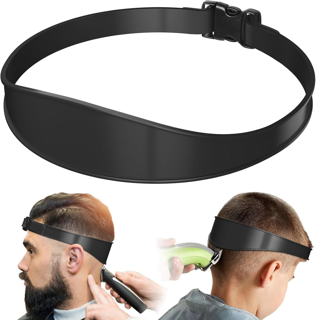 AOMGD Neckline Shaving Template and Adjustable Hair Trimming Guide,DIY Self Haircutting System, Shaving and Keeping a Clean and Straight Neck Hairline,Easy Use Tool Soft Portable (Black)