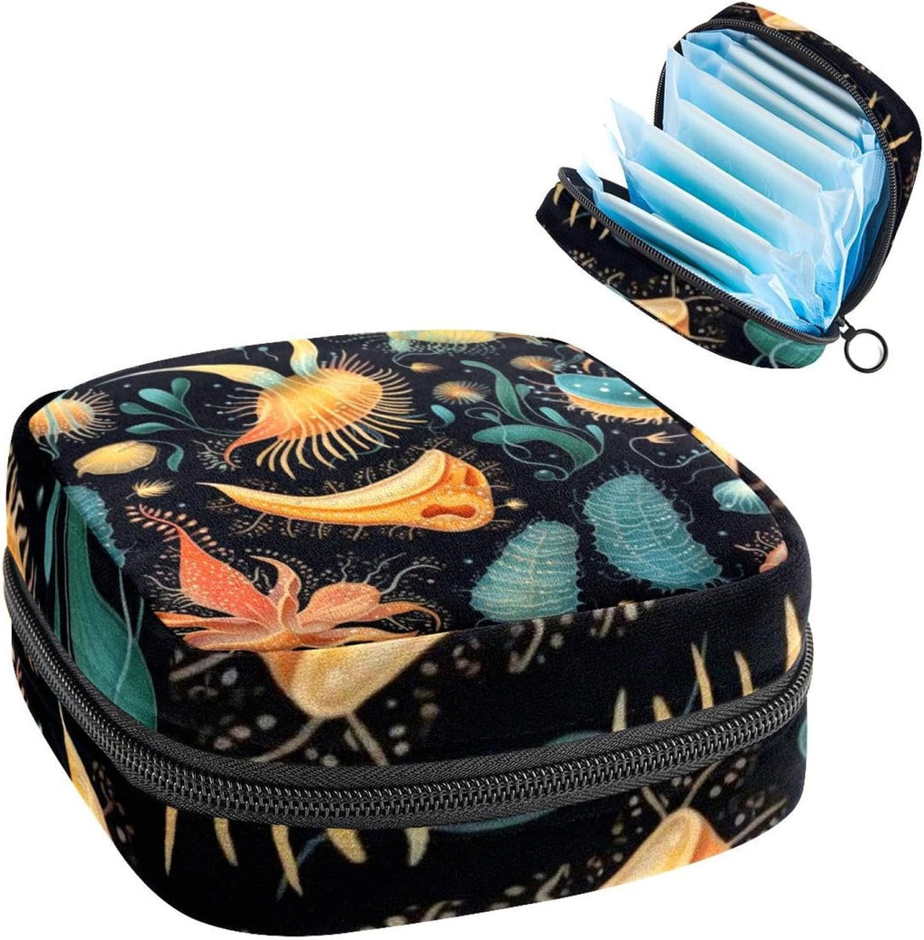 Sea Slug Sanitary Napkin Storage Bag, Tampons Collect Holder Purse, First Period Kit for Girls Women, Pad Bag for Period for School