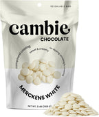 Merckens White Melting Chocolate - 2 Pounds of Premium Quality White Chocolate Flavored Melting Wafers to make Dubai Chocolate Bar, Cake Pops, Cocoa Bombs, & Homemade Desserts