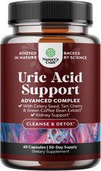 Green Coffee Bean Extract for Uric Acid Cleanse & Detox - Green Coffee Beans with Turmeric, Tart Cherry & Celery Seed for Adults - Daily Uric Acid Flush for Joints Support & Kidney Cleanser – 60 Ct