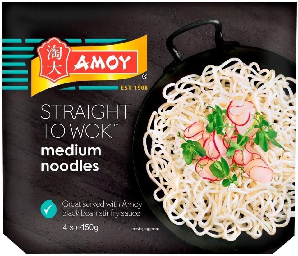 Amoy Straight to Wok Medium Noodles (4 per pack - 600g)