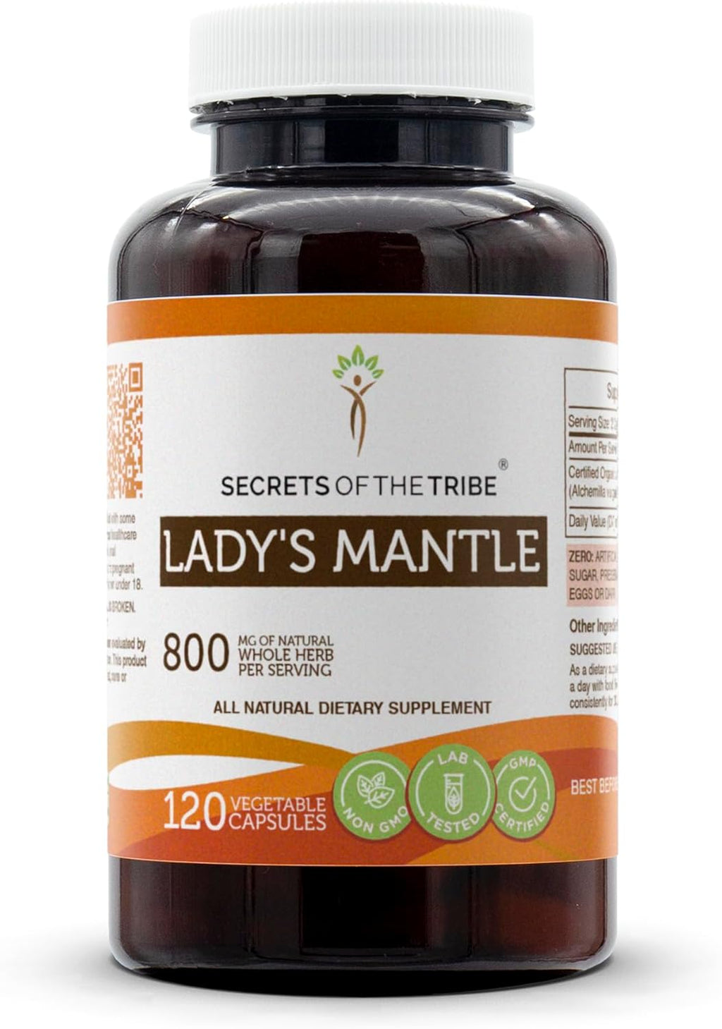 Secrets of the Tribe Lady's Mantle 120 Capsules, 800 mg, Lady's Mantle (Alchemilla vulgaris) Dried Herb (120 Capsules)