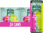 Maison Perrier French Kiss Sweetened Sparkling Juice Beverage, Raspberry & Lime Flavors With Real Fruit Juices, 24Pk