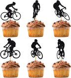 12 PCS Bicycle Cupcake Toppers Glitter bicycle Themed Cupcake Toppers sport Theme Birthday Party Cake Decorations Supplies