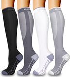 4 Pairs Compression Socks for Women and Men-Circulation Best Support Socks for Running,Athletic,Cycling