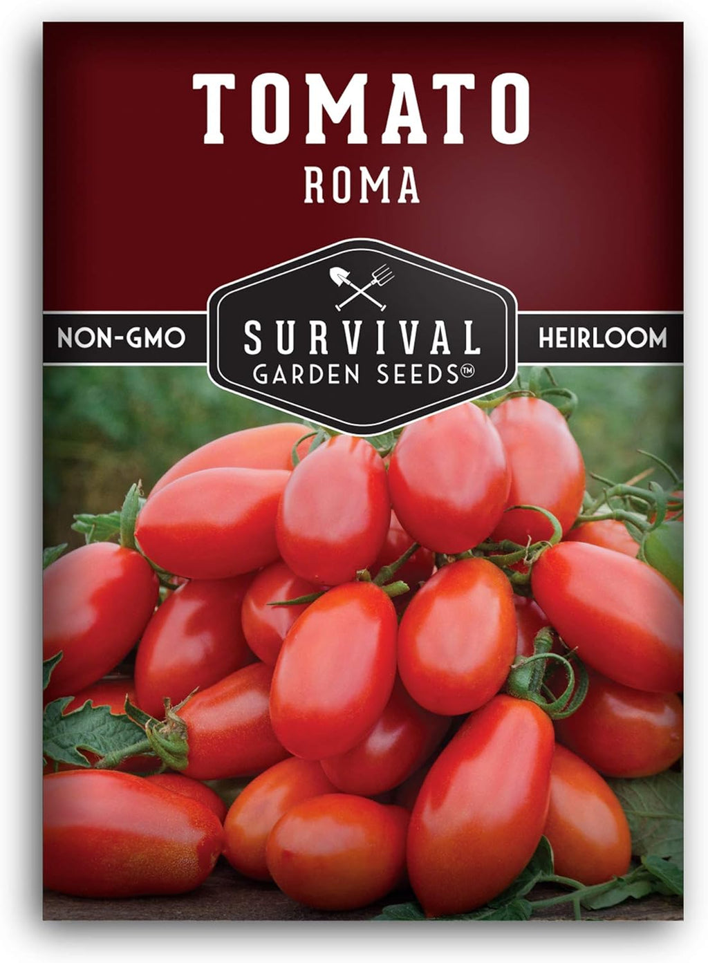 Roma Tomato Seeds for Planting - Determinate Heirloom Paste Tomato Variety for Sauce and Canning - Productive Italian Roma Tomatoes, Non-GMO Open Pollinated - Survival Garden Seeds (1 Pack)