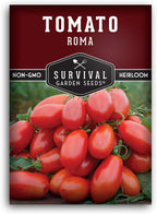 Roma Tomato Seeds for Planting - Determinate Heirloom Paste Tomato Variety for Sauce and Canning - Productive Italian Roma Tomatoes, Non-GMO Open Pollinated - Survival Garden Seeds (1 Pack)