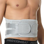 NeoTech Care Back Belt Support for Men or Women - Breathable & Adjustable Lower Back Brace - Double Pull Compression Straps (Gray, Size L)