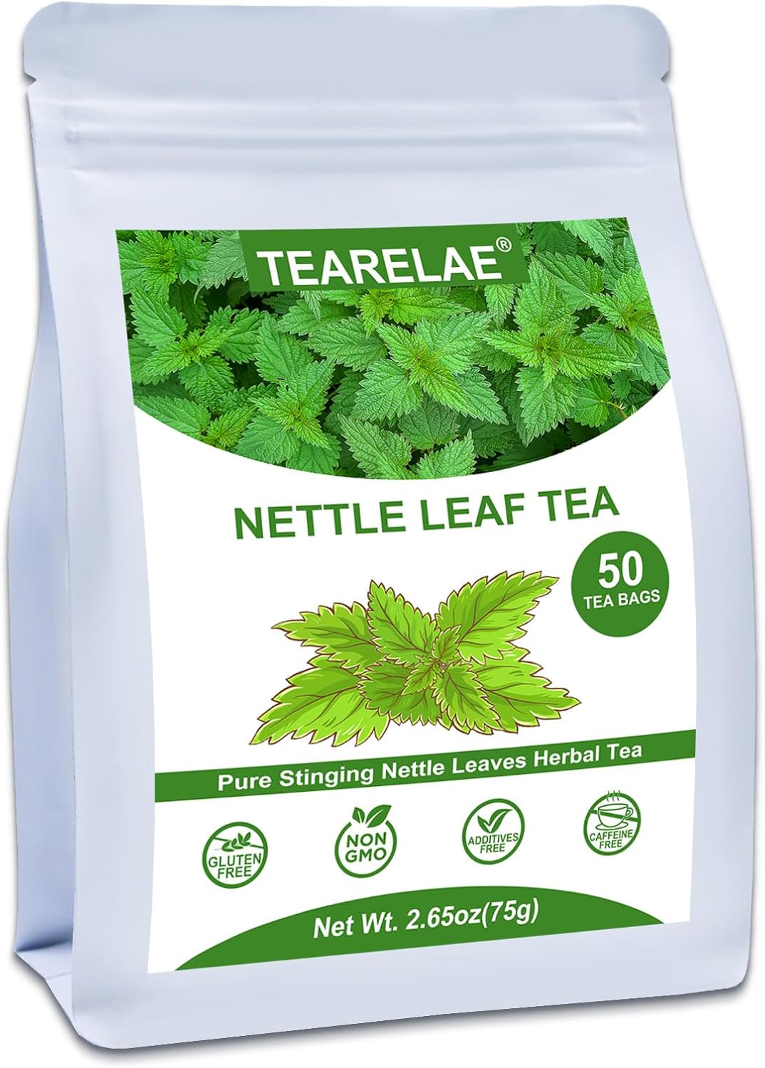 TEARELAE - Nettle Leaf Tea - 1.5g x 50 Counts - Premium Stinging Nettle Tea Bags - Non-GMO - Caffeine-Free